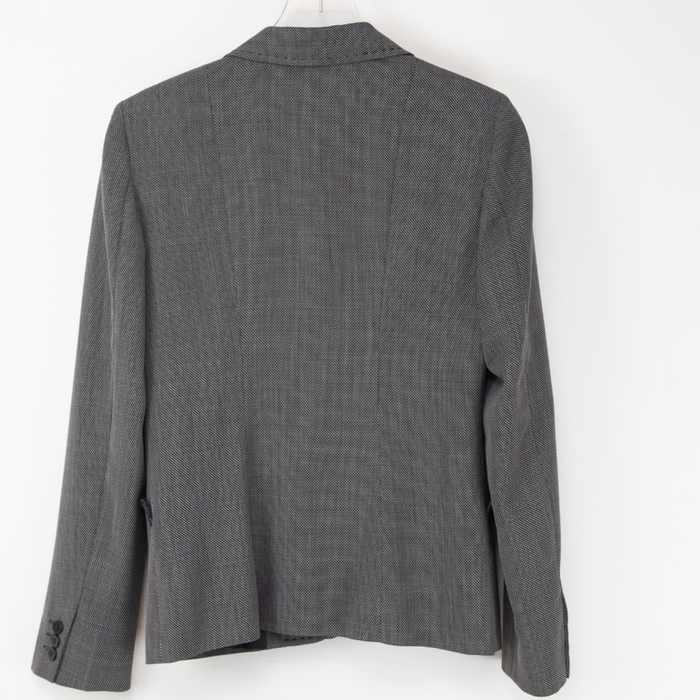 Max Mara Wool Blazer 100% Virgin Wool 3 Button Black White Navy Blue Size 10 - Picture 2 of 10